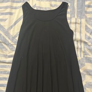 Fringe Bottom Black Cotton Dress